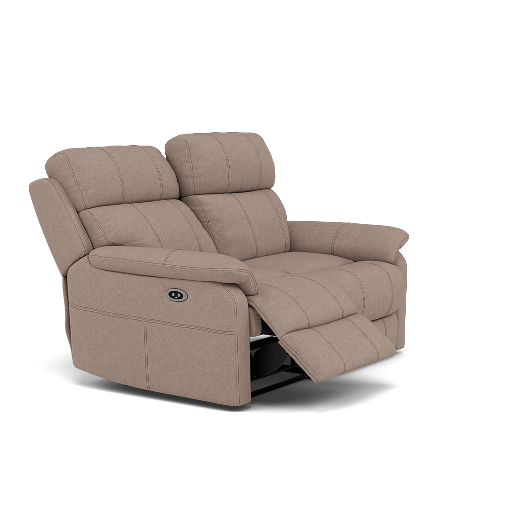 Fara 2 Seater Recliner Sofa - 2 Seater with 2 Power Recliners Fabric - Power Recliner with USB — BFA-BLJ-946 SILVER GREY, gallery image 1
