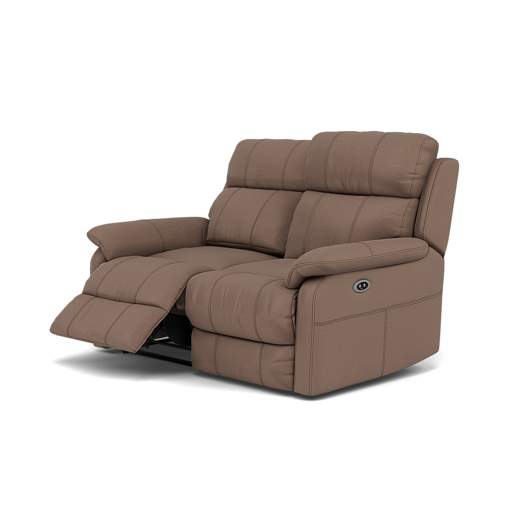 Fara 2 Seater Recliner Sofa - 2 Seater with 2 Power Recliners Fabric - Power Recliner with USB — BFA-MAD-05 DARK TAUPE, gallery image 3