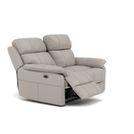 Fara 2 Seater Recliner Sofa - 2 Seater with 2 Power Recliners Fabric - Power Recliner with USB — BFAMAD-02 SILVER GREY, gallery image 1