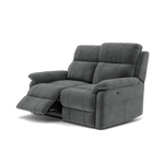 Fara 2 Seater Recliner Sofa - 2 Seater with 2 Power Recliners Fabric - Power Recliner with USB — FAB-MEG-20  PEWTER, gallery image 3