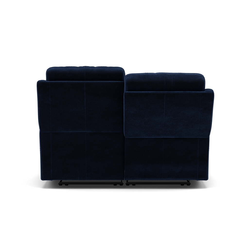 Fara 2 Seater Recliner Sofa - 2 Seater with 2 Power Recliners Fabric - Power Recliner with USB — FAB-MEG-28  NAVY, gallery image 2
