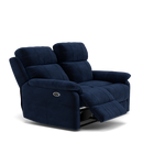Fara 2 Seater Recliner Sofa - 2 Seater with 2 Power Recliners Fabric - Power Recliner with USB — FAB-MEG-28  NAVY, gallery image 1