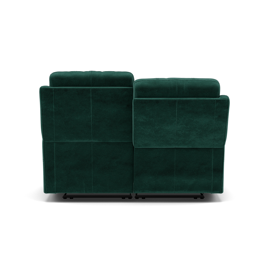 Fara 2 Seater Recliner Sofa - 2 Seater with 2 Power Recliners Fabric - Power Recliner with USB — FAB-MEG-37  EMERALD GREEN, gallery image 2