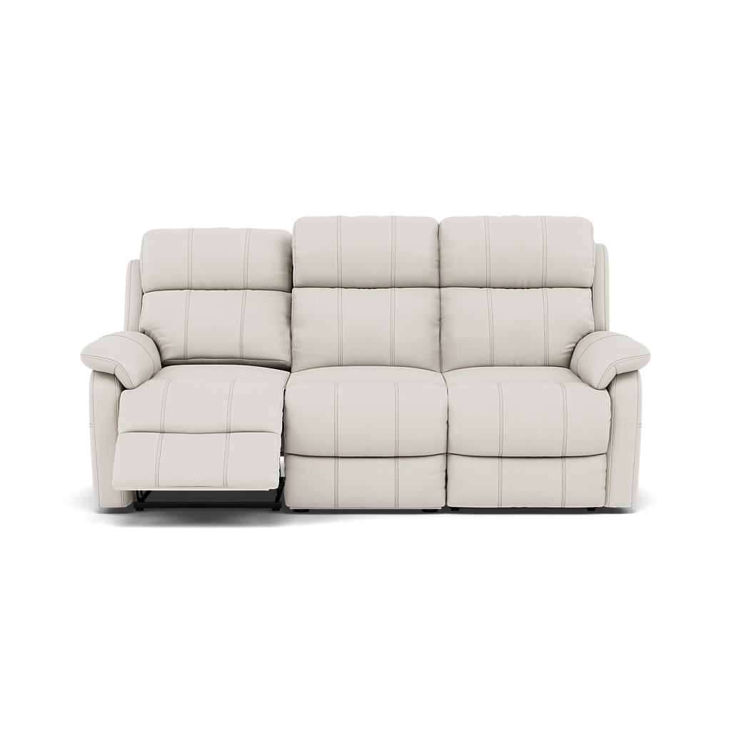 Fara 3 Seater Recliner Sofa - 3 Seater with 2 Power Recliners Cat 25S - Power Recliner with USB Sofas Sterling Home 3 NCS-744D STAR WHITE