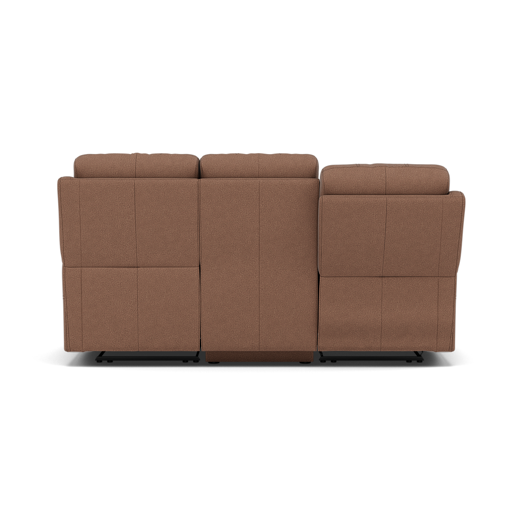 Fara 3 Seater Recliner Sofa - 3 Seater with 2 Power Recliners Fabric - Power Recliner with USB — BFA-BLJ-04 TOBACCO, gallery image 2