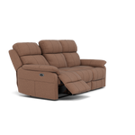 Fara 3 Seater Recliner Sofa - 3 Seater with 2 Power Recliners Fabric - Power Recliner with USB — BFA-BLJ-04 TOBACCO, gallery image 1