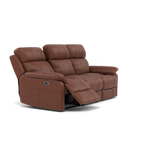 Fara 3 Seater Recliner Sofa - 3 Seater with 2 Power Recliners Fabric - Power Recliner with USB — BFA-BLJ-05 HAZELNUT, gallery image 1
