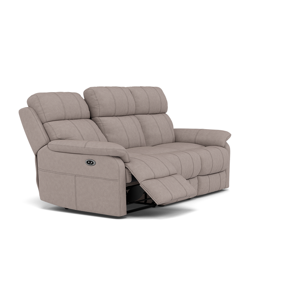 Fara 3 Seater Recliner Sofa - 3 Seater with 2 Power Recliners Fabric - Power Recliner with USB — BFA-BLJ-22 DOVE GREY, gallery image 1