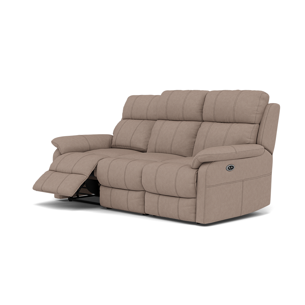 Fara 3 Seater Recliner Sofa - 3 Seater with 2 Power Recliners Fabric - Power Recliner with USB — BFA-BLJ-946 SILVER GREY, gallery image 3