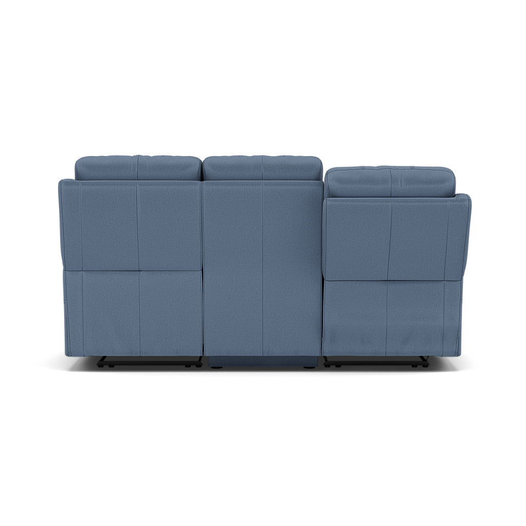Fara 3 Seater Recliner Sofa - 3 Seater with 2 Power Recliners Fabric - Power Recliner with USB — BFA-MAD-08 PACIFIC BLUE, gallery image 2