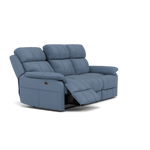 Fara 3 Seater Recliner Sofa - 3 Seater with 2 Power Recliners Fabric - Power Recliner with USB — BFA-MAD-08 PACIFIC BLUE, gallery image 1