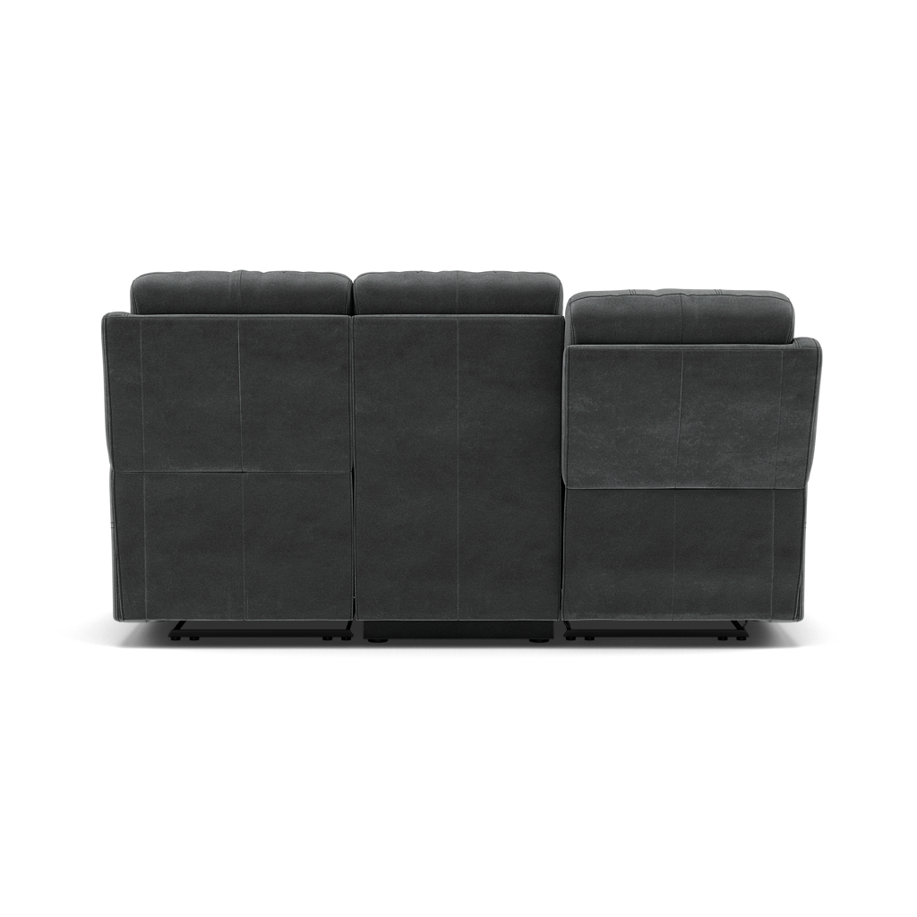 Fara 3 Seater Recliner Sofa - 3 Seater with 2 Power Recliners Fabric - Power Recliner with USB — FAB-MEG-20  PEWTER, gallery image 2