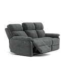 Fara 3 Seater Recliner Sofa - 3 Seater with 2 Power Recliners Fabric - Power Recliner with USB — FAB-MEG-20  PEWTER, gallery image 1