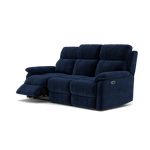 Fara 3 Seater Recliner Sofa - 3 Seater with 2 Power Recliners Fabric - Power Recliner with USB — FAB-MEG-28  NAVY, gallery image 3