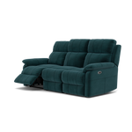 Fara 3 Seater Recliner Sofa - 3 Seater with 2 Power Recliners Fabric - Power Recliner with USB — FAB-MEG-36  LAKE GREEN, gallery image 3