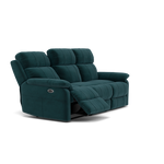 Fara 3 Seater Recliner Sofa - 3 Seater with 2 Power Recliners Fabric - Power Recliner with USB — FAB-MEG-36  LAKE GREEN, gallery image 1