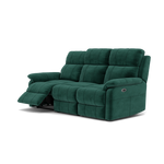 Fara 3 Seater Recliner Sofa - 3 Seater with 2 Power Recliners Fabric - Power Recliner with USB — FAB-MEG-37  EMERALD GREEN, gallery image 3