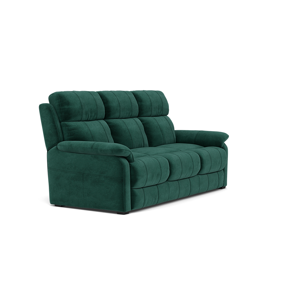 Fara 3 Seater Sofa - 3 Seater Fabric — FAB-MEG-37  EMERALD GREEN, gallery image 1