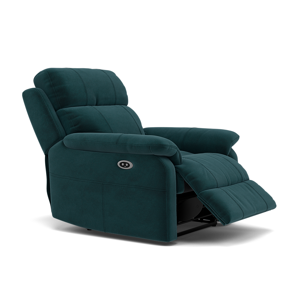 Fara Recliner Armchair - Power Recliner Armchair Fabric - Power Recliner with USB — FAB-MEG-36  LAKE GREEN, gallery image 1