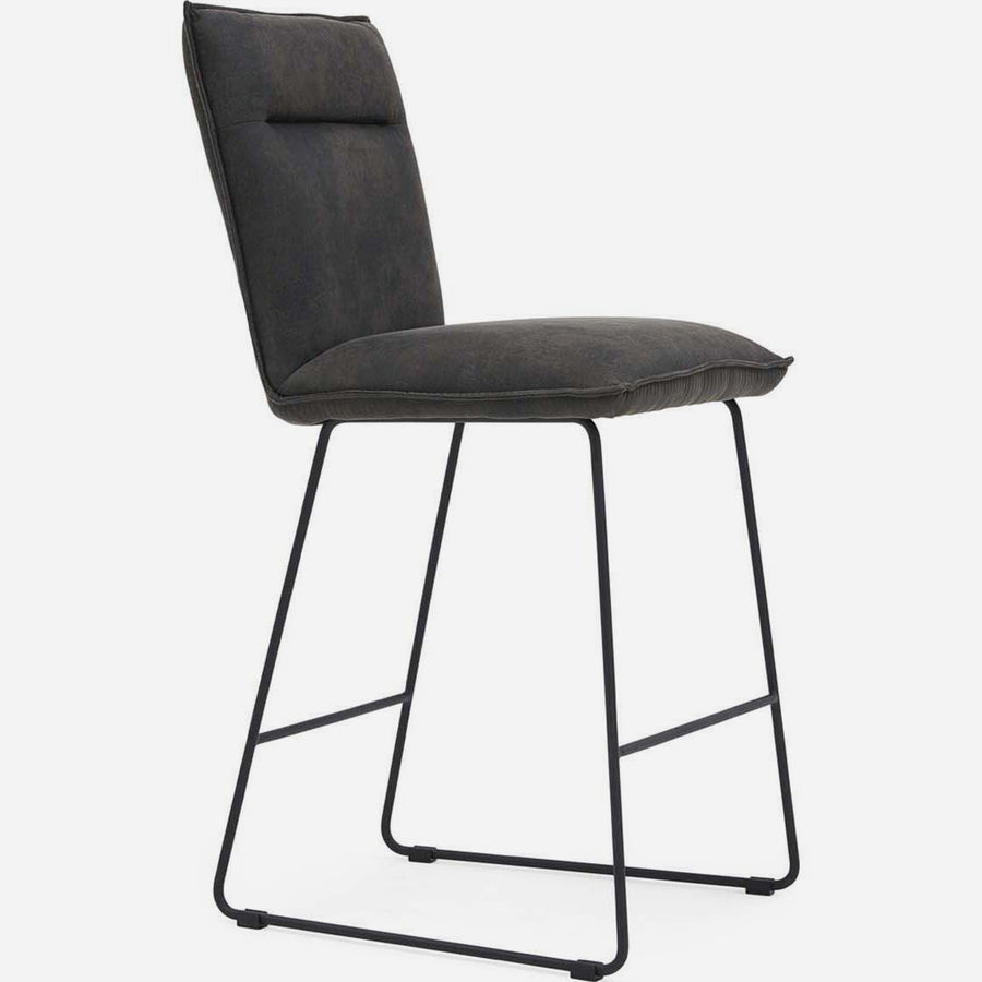 Floki Bar Stool - Bar Stool Grey Suede Chairs Sterling Home 1