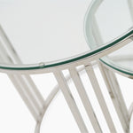 Florence Coffee Table - Coffee Table Set Clear Glass / Stainless Steel Tables Sterling Home 3