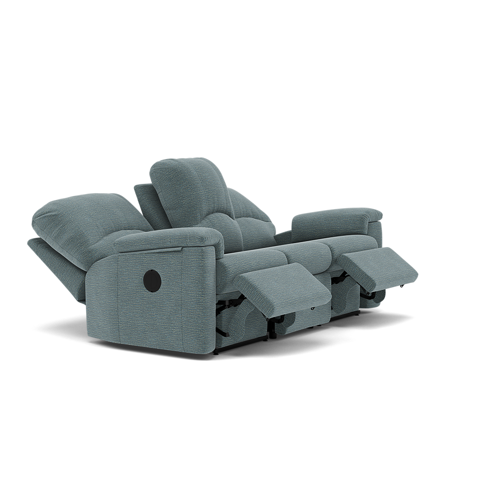 G Plan Chloe 3 Seater Recliner Sofa - 3 Seater Recliner Sofa Double Grade B - Manual Recliner — B925 Waffle Marine, gallery image 1