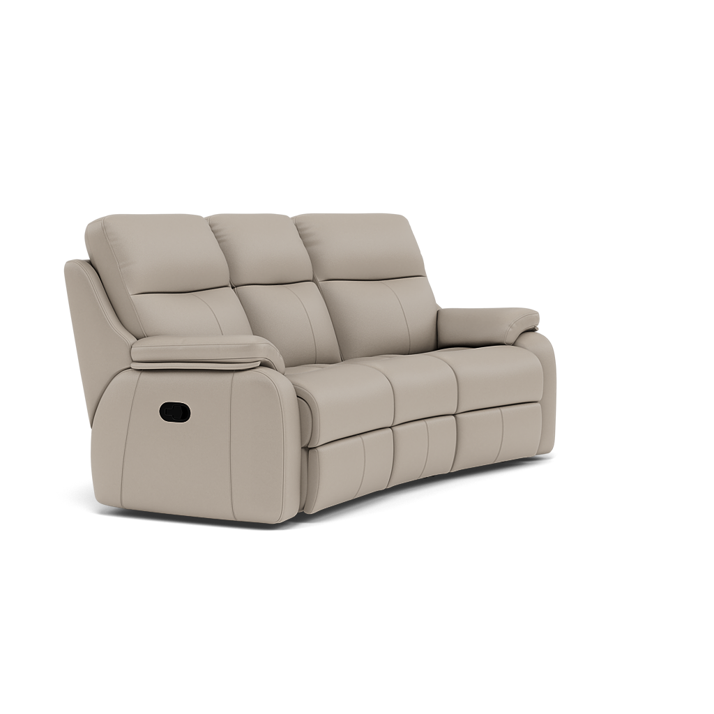 G Plan Kingsbury 3 Seater Curved Recliner Sofa - 3 Seater Manual Recliner Curved Sofa Double Grade H - Manual Recliner — H002 Oxford Putty, gallery image 1