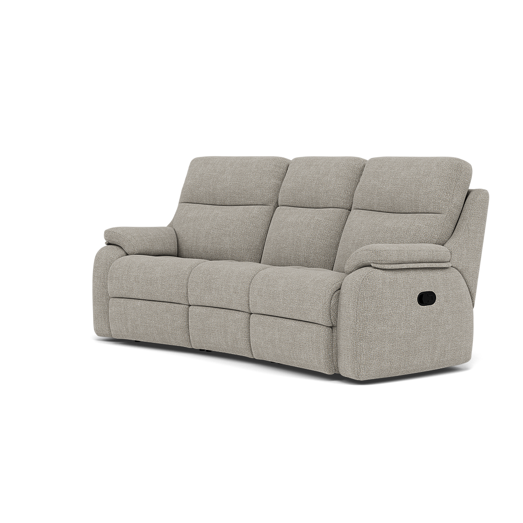 G Plan Kingsbury 3 Seater Curved Recliner Sofa - 3 Seater Manual Recliner Curved Sofa Double Grade W - Manual Recliner — W001 Loom Smoke, gallery image 3
