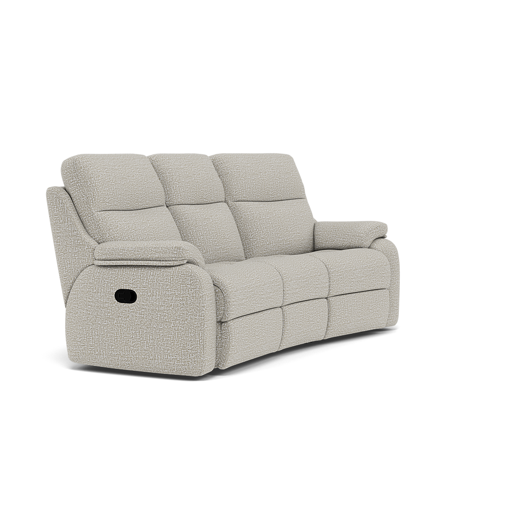 G Plan Kingsbury 3 Seater Curved Recliner Sofa - 3 Seater Power Recliner Curved Sofa Double with USB Grade B - Power Recliner with USB — B102 Shore Oatmeal, gallery image 1