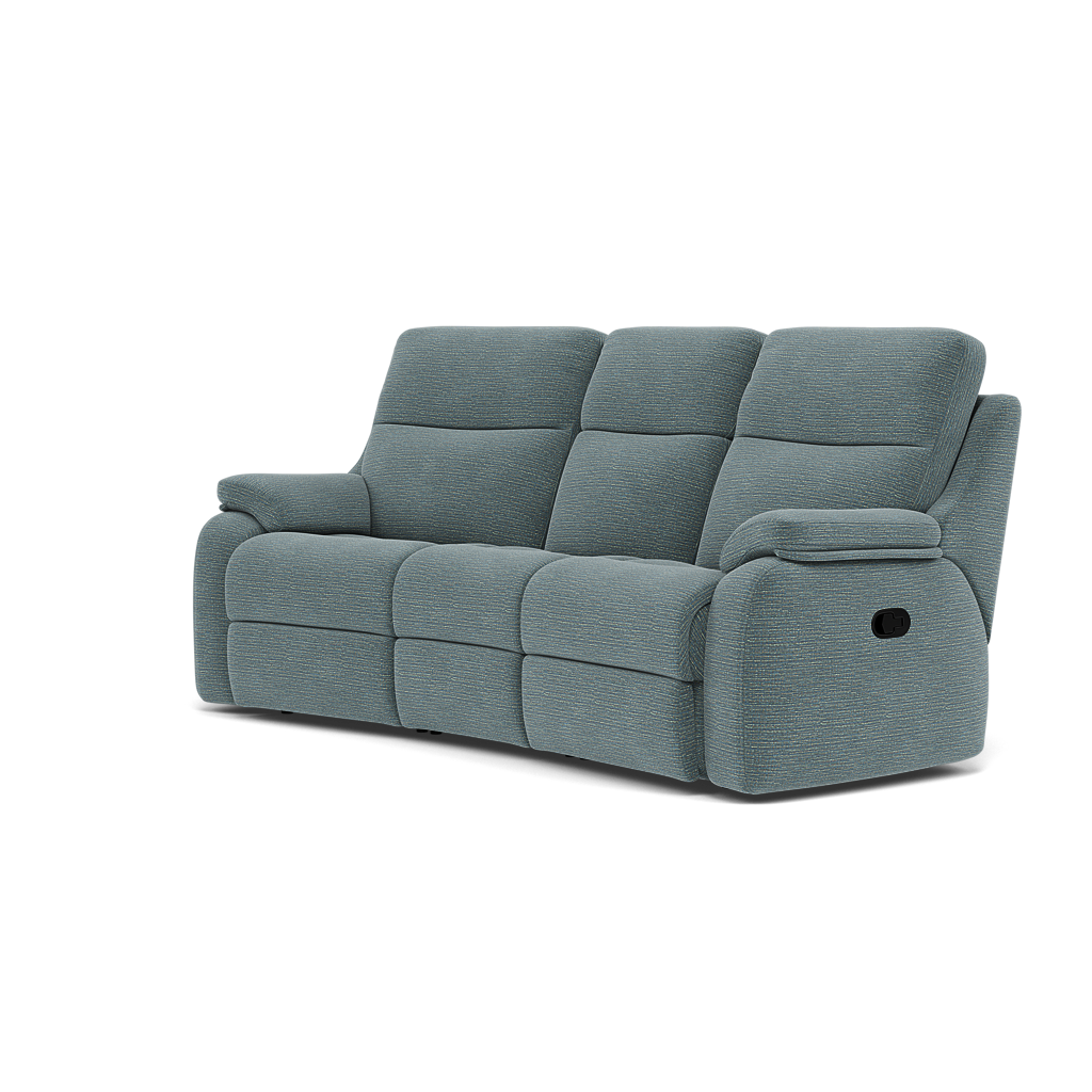 G Plan Kingsbury 3 Seater Curved Recliner Sofa - 3 Seater Power Recliner Curved Sofa Double with USB Grade B - Power Recliner with USB — B925 Waffle Marine, gallery image 3