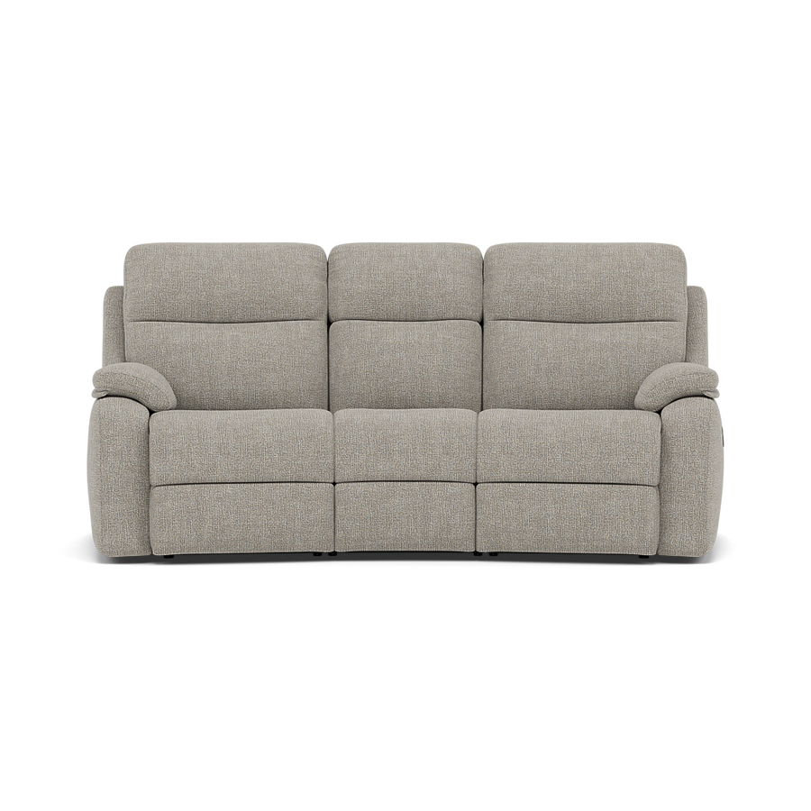 G Plan Kingsbury 3 Seater Curved Recliner Sofa - 3 Seater Power Recliner Curved Sofa Double with USB Grade W - Power Recliner with USB Sterling Home W001 Loom Smoke 1