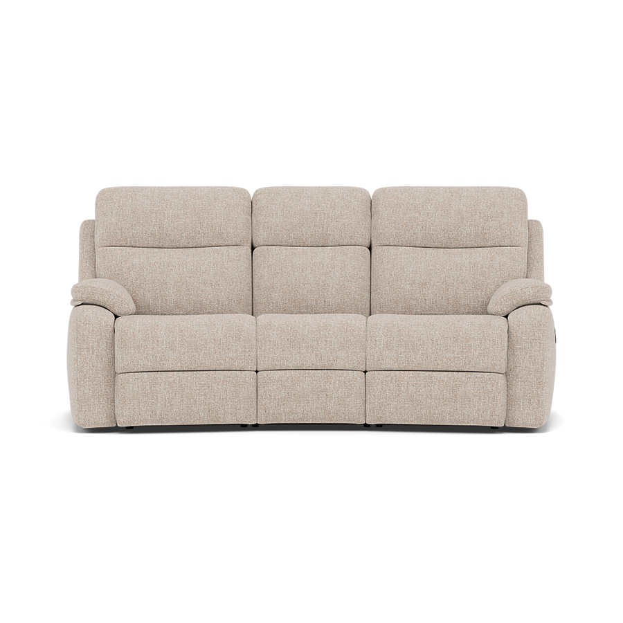 G Plan Kingsbury 3 Seater Curved Recliner Sofa - 3 Seater Power Recliner Curved Sofa Double with USB Grade W - Power Recliner with USB Sterling Home W002 Loom Shale 2