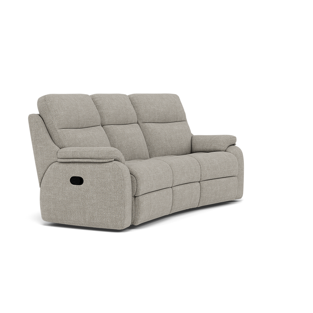 G Plan Kingsbury 3 Seater Curved Recliner Sofa - 3 Seater Power Recliner Curved Sofa Double with USB Grade W - Power Recliner with USB — W001 Loom Smoke, gallery image 1