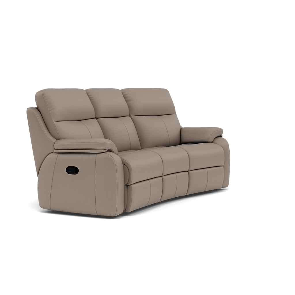 G Plan Kingsbury 3 Seater Curved Recliner Sofa - 3 Seater Power Recliner Curved Sofa Headrest + Lumbar with USB Grade H - Power with Power Headrest, Lumbar & USB — H001 Oxford Mushroom, gallery image 1