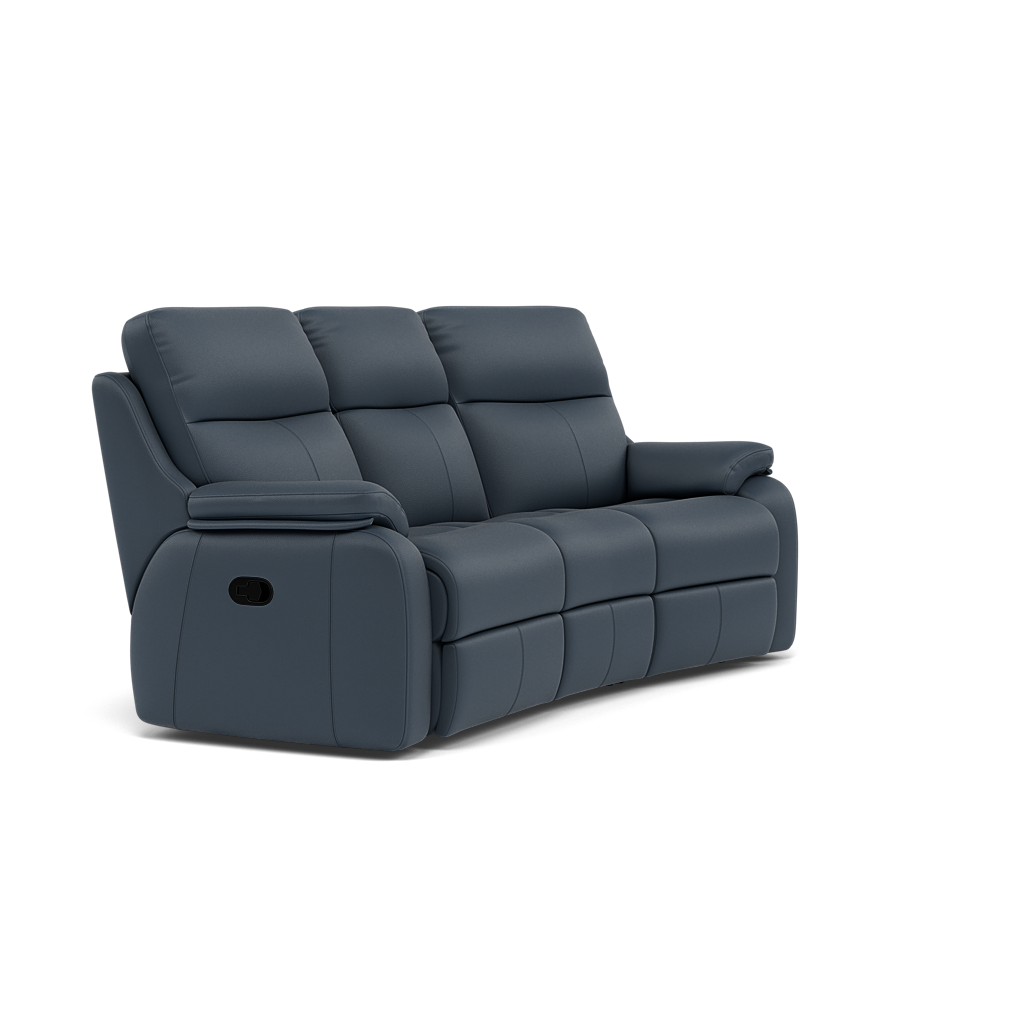 G Plan Kingsbury 3 Seater Curved Recliner Sofa - 3 Seater Power Recliner Curved Sofa Headrest + Lumbar with USB Grade L - Power with Power Headrest, Lumbar & USB — L851 Cambridge Navy, gallery image 1
