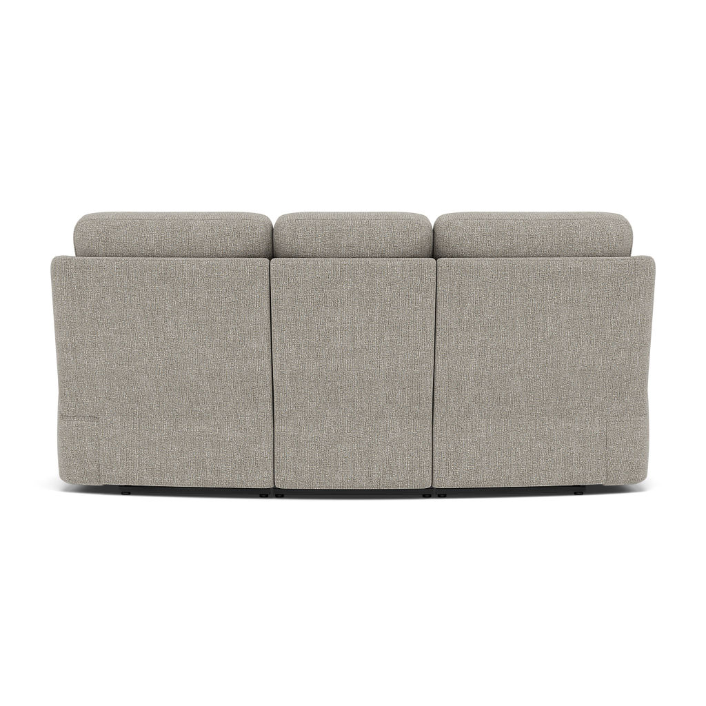 G Plan Kingsbury 3 Seater Curved Recliner Sofa - 3 Seater Power Recliner Curved Sofa Headrest + Lumbar with USB Grade W - Power with Power Headrest, Lumbar & USB — W001 Loom Smoke, gallery image 2