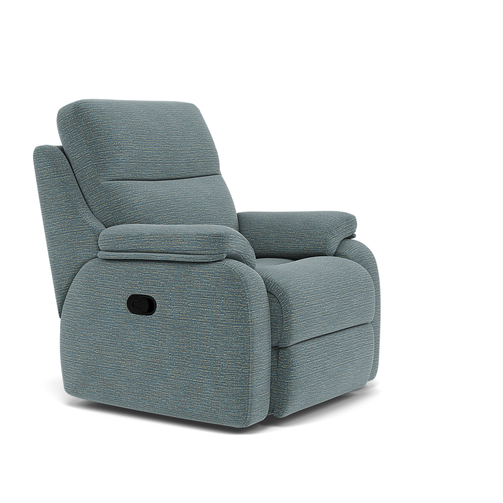 G Plan Kingsbury Recliner Armchair - Power Recliner Chair with USB Grade B - Power Recliner with USB — B925 Waffle Marine, gallery image 1