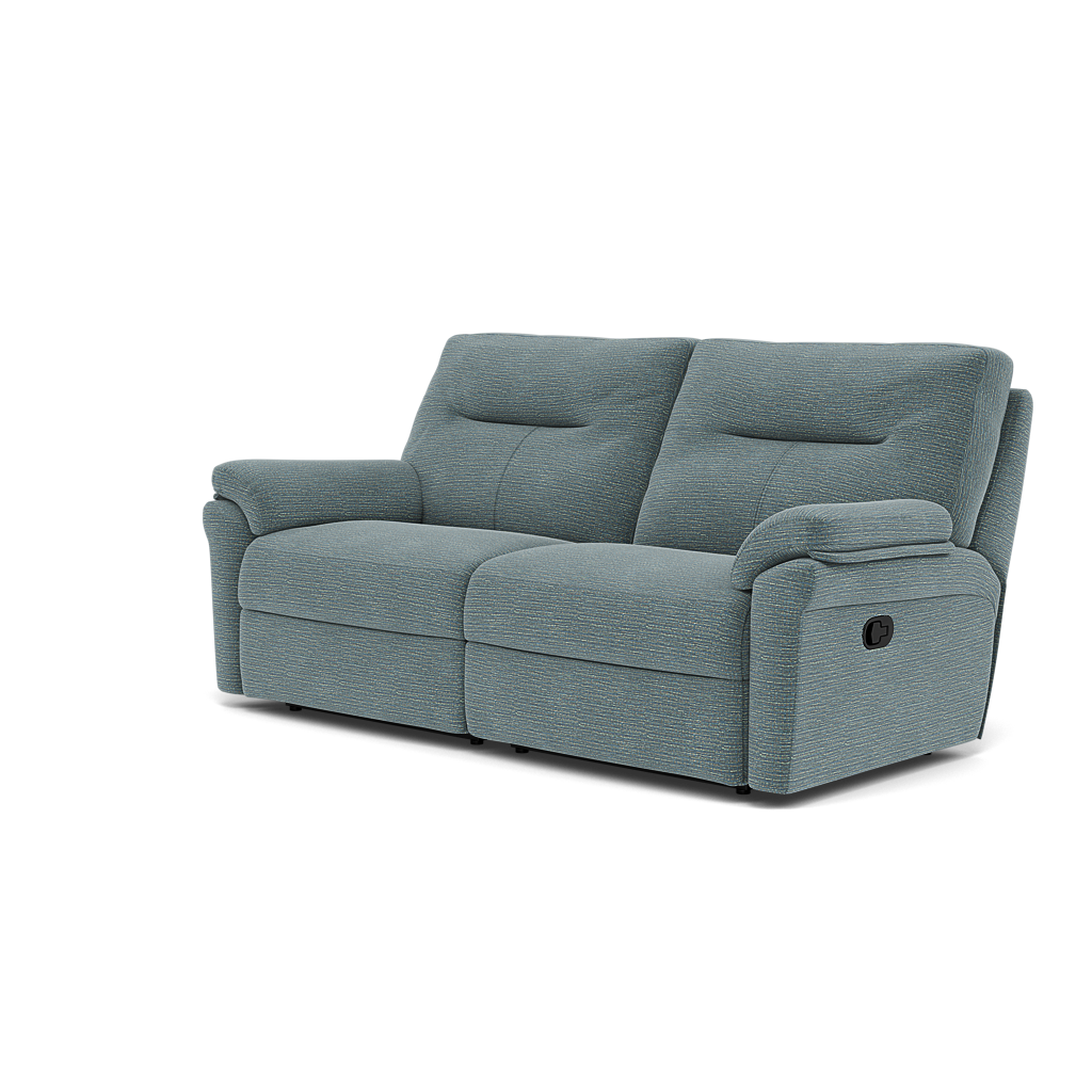 G Plan Seattle 3 Seater Recliner Sofa - 3 Seater Power Double Recliner with USB Grade B - Power Recliner with USB — B925 Waffle Marine, gallery image 3