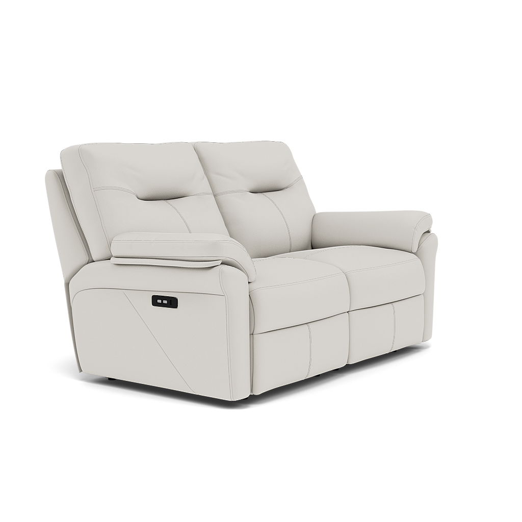 G Plan Seattle Large 2 Seater Recliner Sofa - 2.5 Seater Power Double Recliner with USB & Lumbar Grade L - Power Recliner with Lumbar Support & USB — L840 Cambridge Chalk, gallery image 1