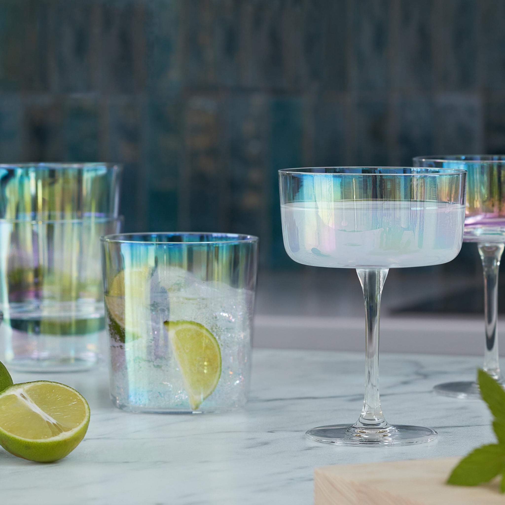 Iridescence Champagne/Cocktal Glass Set Of 2 - Iridescence Champagne /Cocktail Glass Set Of 2 Sterling Home 2