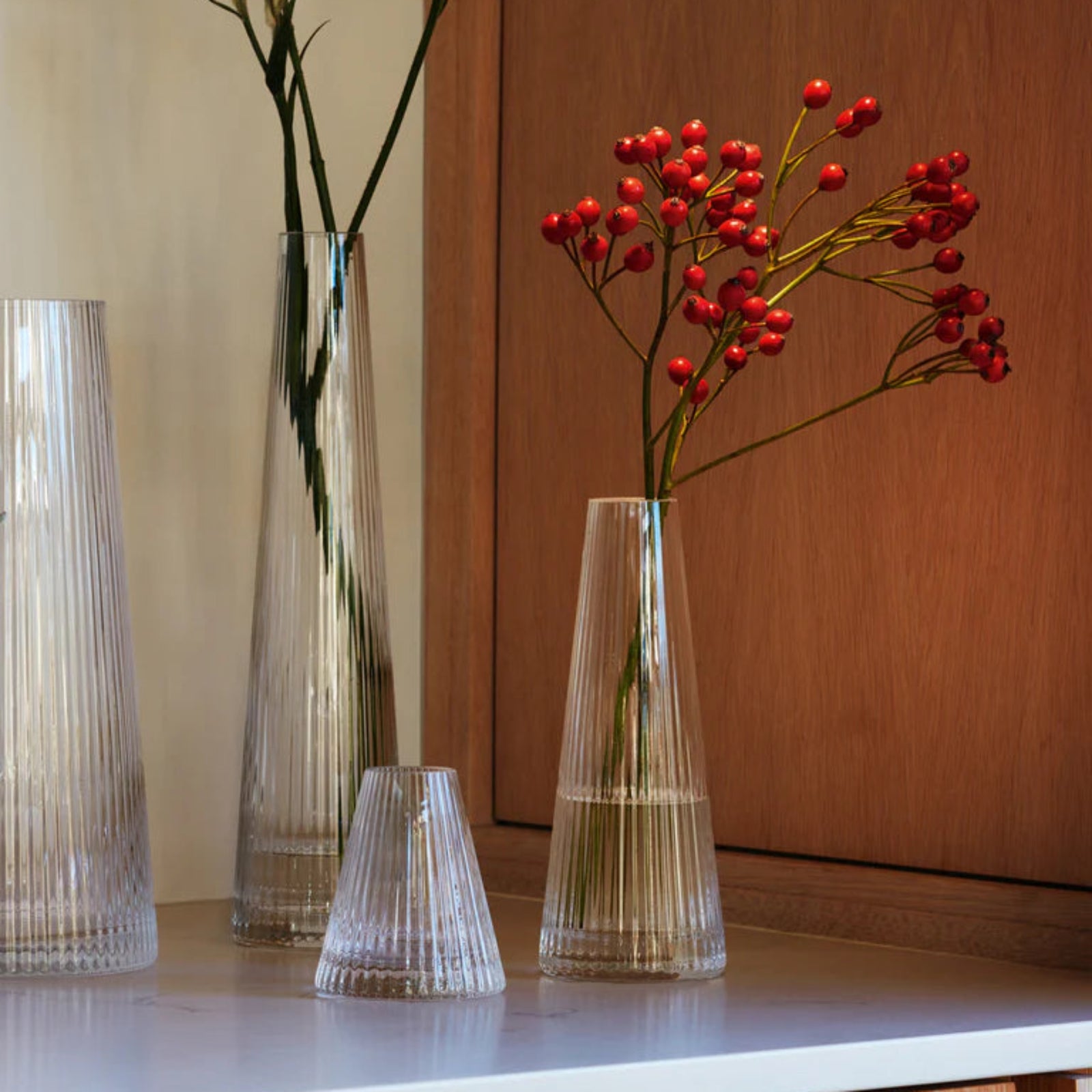 LSA Beacon Candleholder/Vase Grey 10CM - Beacon Candle Holder/Vase Clear/Grey 10CM Sterling Home 1