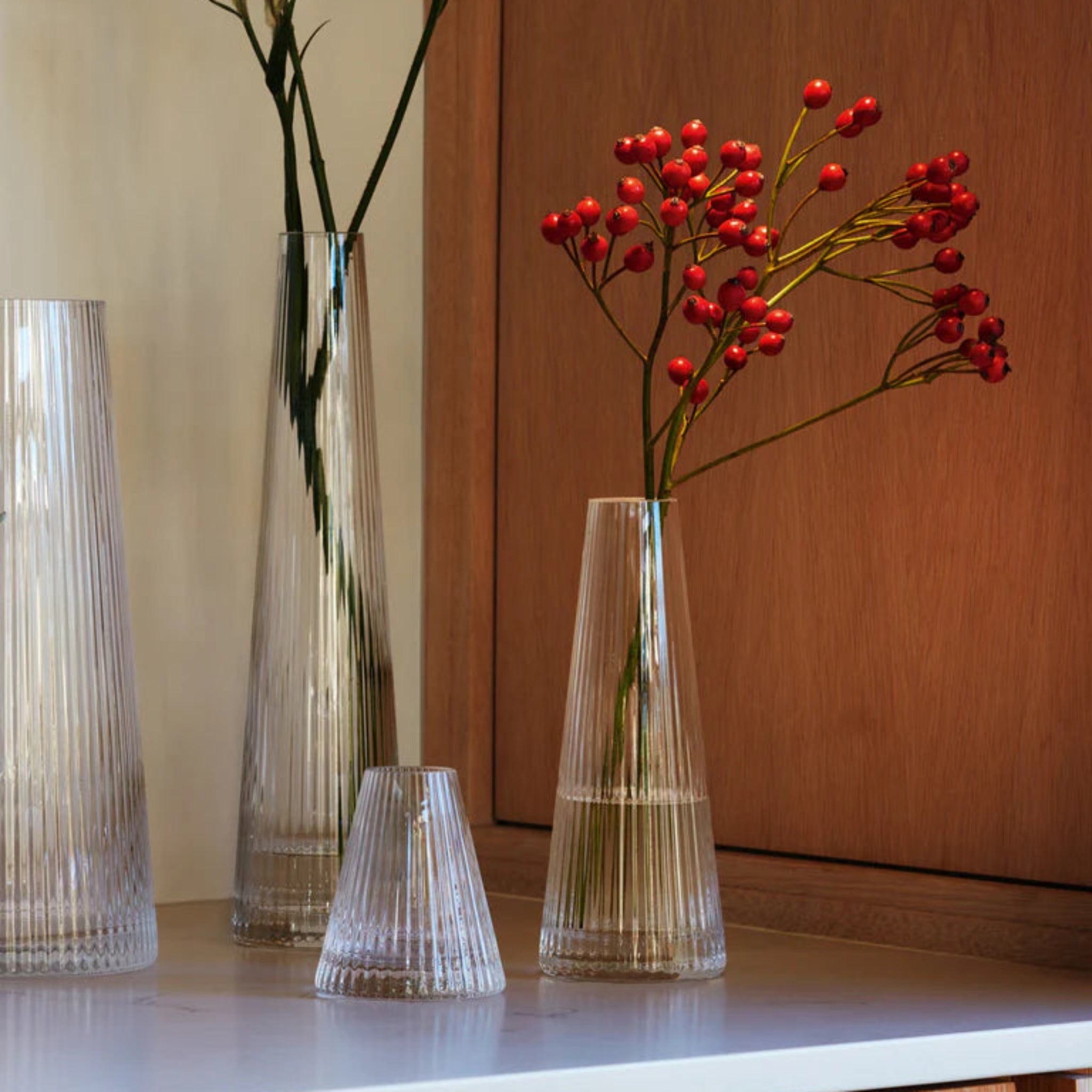 LSA Beacon Candleholder/Vase Grey 10CM - Beacon Candle Holder/Vase Clear/Grey 10CM Sterling Home 1