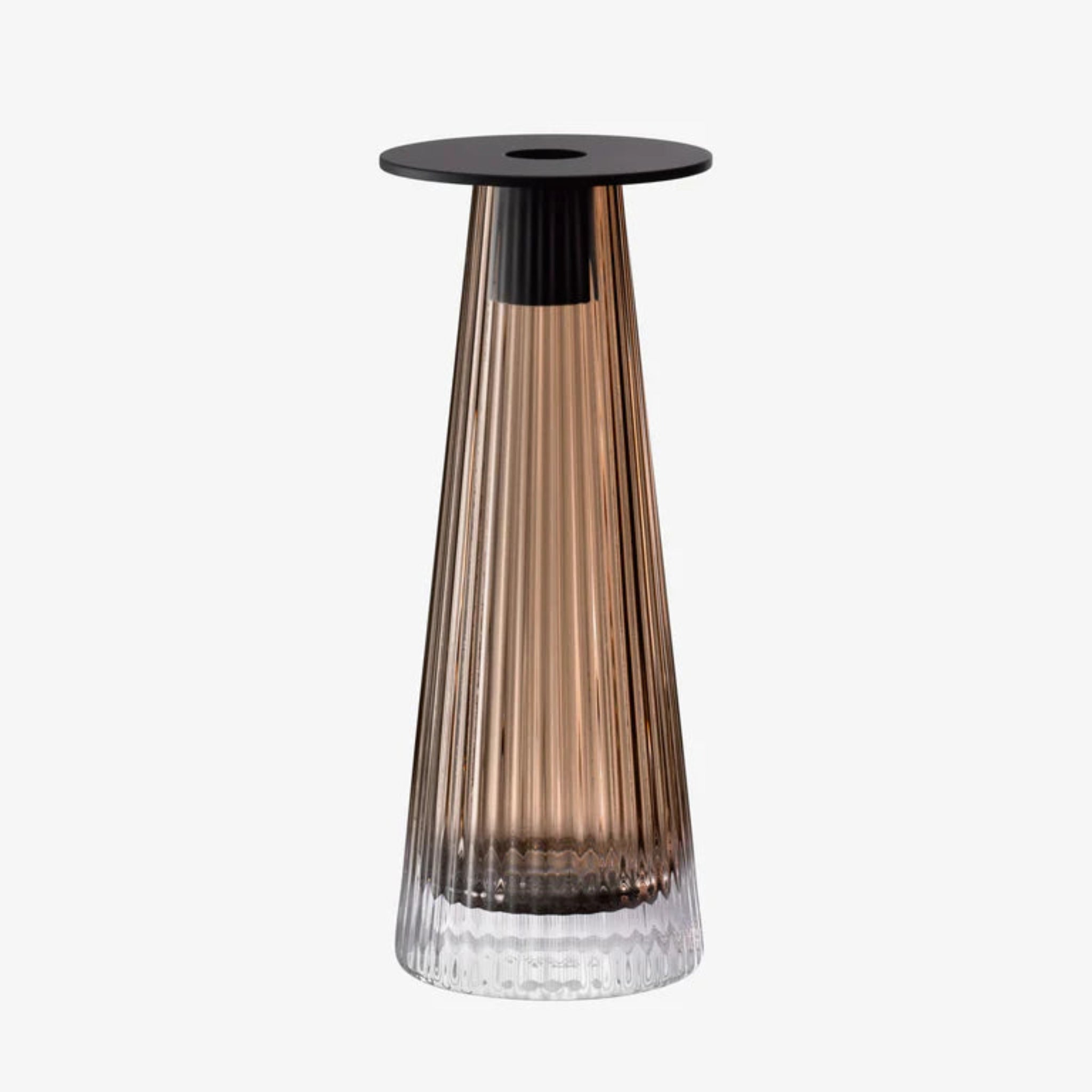 LSA Beacon Candle Holder/Vase Black 22CM - Beacon Candle Holder/Vase Taupe/Jet Black 22CM Sterling Home 1