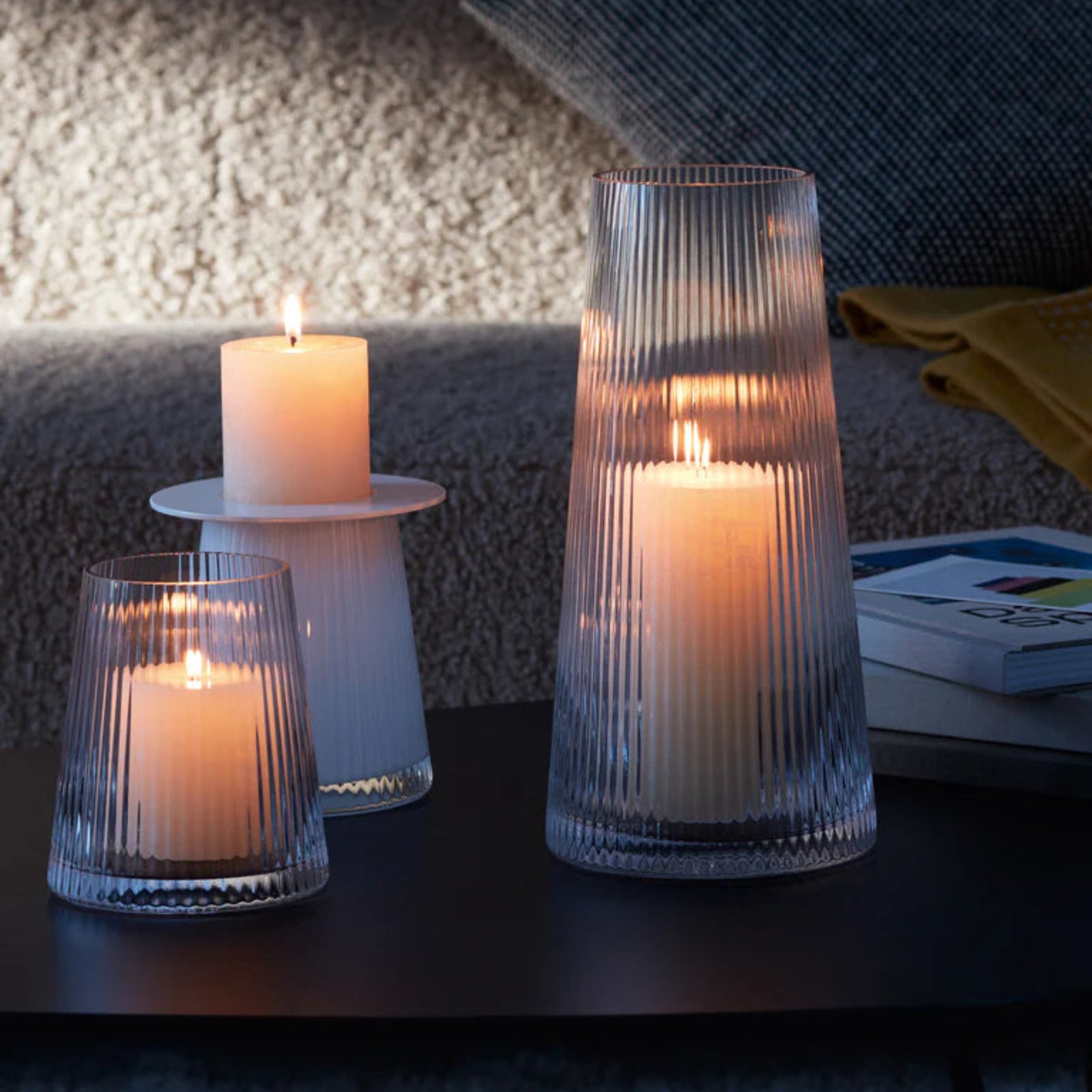 LSA Beacon Lantern/Vase Clear And Grey 14CM - Beacon Lantern/Vase Clear/Concrete Grey 14CM Sterling Home 2