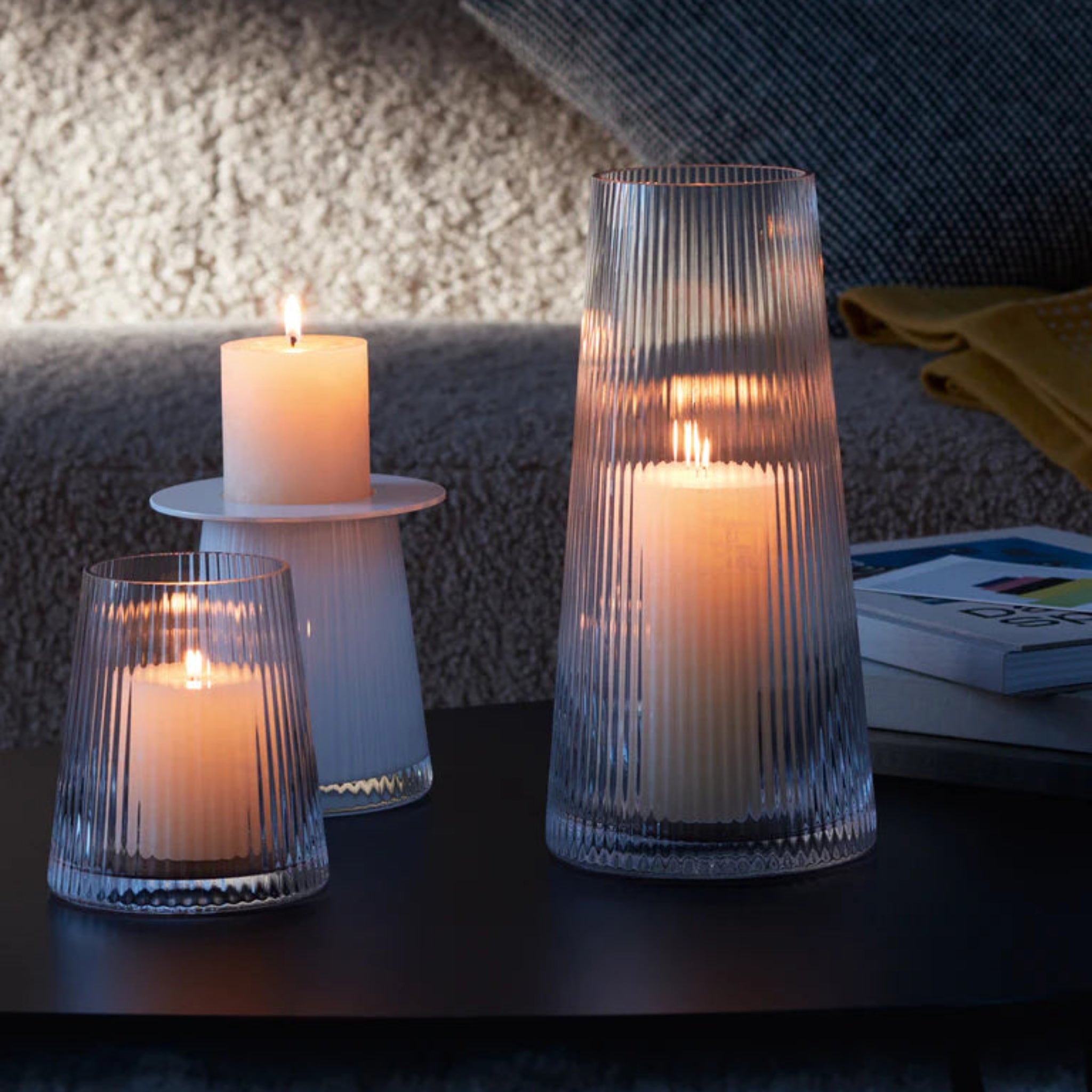 LSA Beacon Lantern/Vase Clear And Grey 14CM - Beacon Lantern/Vase Clear/Concrete Grey 14CM Sterling Home 2