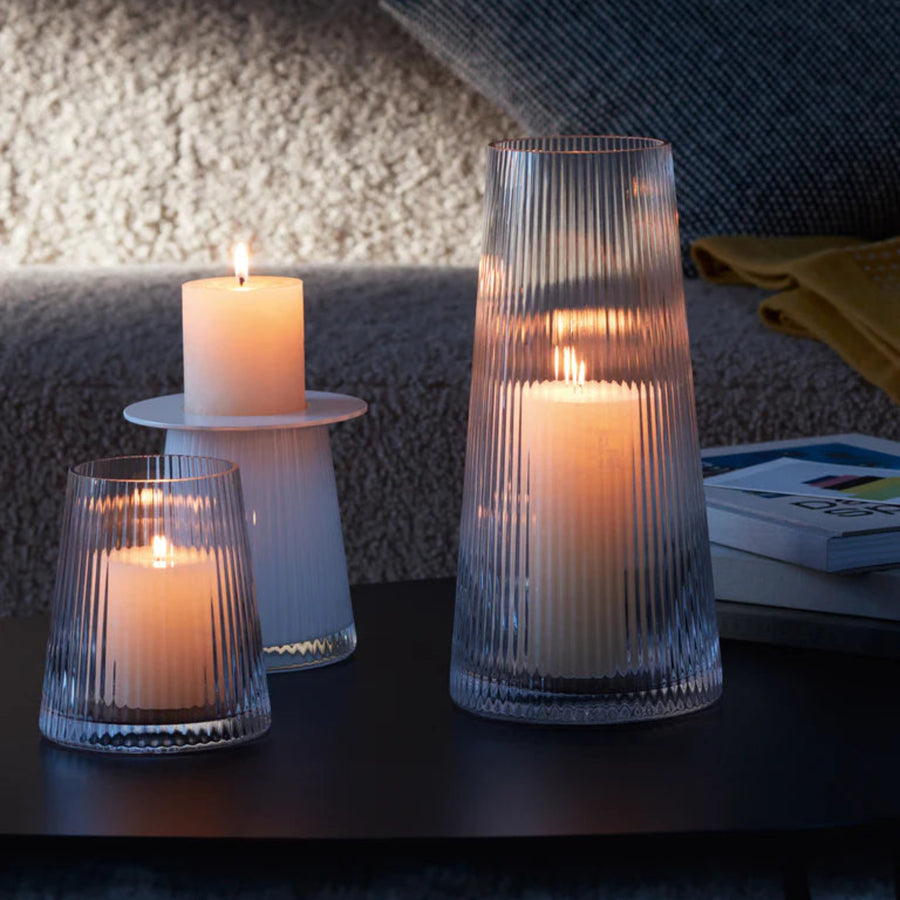 LSA Beacon Lantern/Vase Clear And Grey 14CM - Beacon Lantern/Vase Clear/Concrete Grey 14CM Sterling Home 2