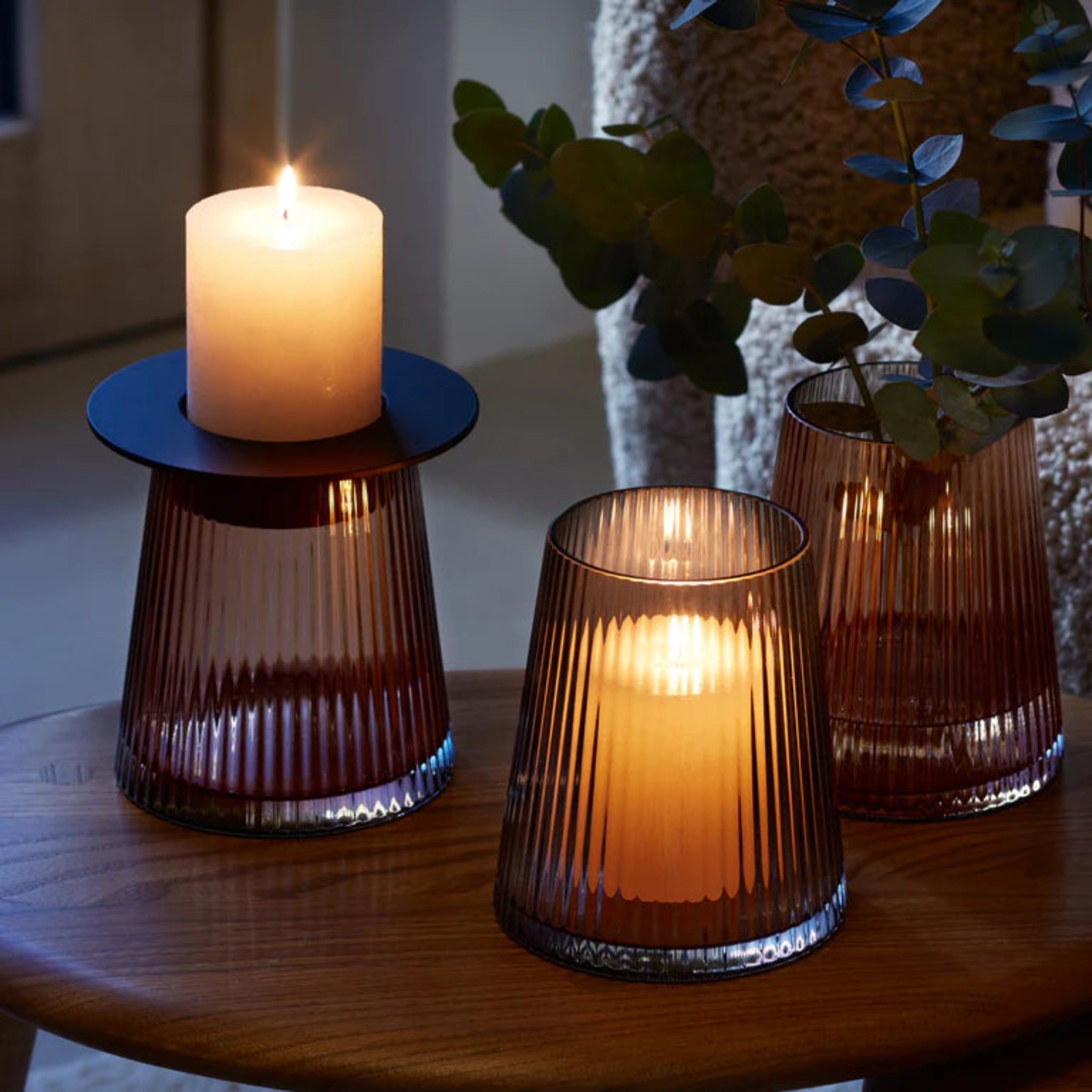 LSA Beacon Lantern/Vase Black 14CM - Beacon Lantern/Vase Taupe/Jet Black 14CM Sterling Home 3