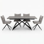 Odessey Dining Table & 4 Swivel Dining Chairs Set Sterling Home 1