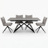 Odessey Dining Table & 4 Swivel Dining Chairs Set