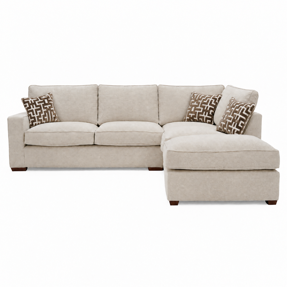 Hope Corner Sofa with Footstool - Corner Group with Stool Chaise Right Grade B - Right Hand Facing Corner Sofas Sterling Home 2 Standard Back Lassie Linen/Wisp Gold/Larry Latte